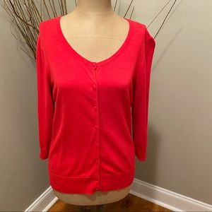 Halogen Women's Red Cardigan Sweater